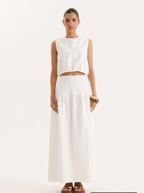4th & Reckless Selene White Midi Skirt with Tags